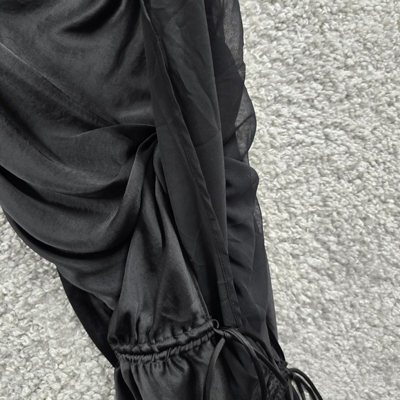 Zara Women’s Slip Dress Black Satin Mini Cowl Neck Size Medium Date Night Y2K - Picture 6 of 13